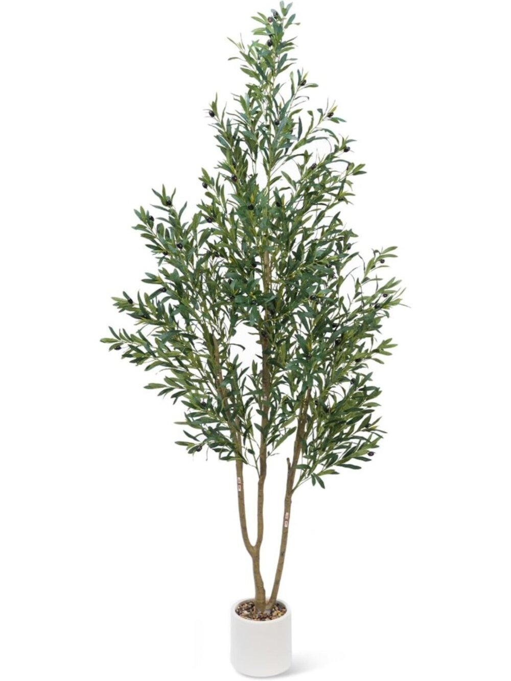 7FT Olive Faux Tree - Lifelike Indoor Plant with Pot for Home Decor & Aesthetic